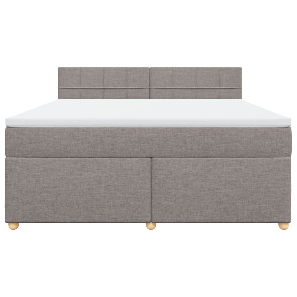 Κρεβάτι Boxspring με Στρώμα Taupe 180x200 εκ. Υφασμάτινο - Pakobazaar