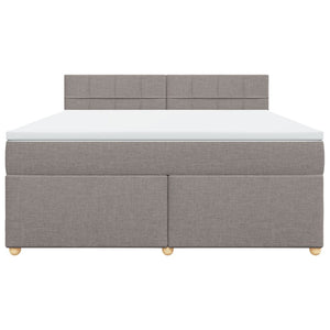 Κρεβάτι Boxspring με Στρώμα Taupe 180x200 εκ. Υφασμάτινο - Pakobazaar