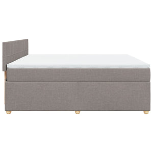 Κρεβάτι Boxspring με Στρώμα Taupe 180x200 εκ. Υφασμάτινο - Pakobazaar