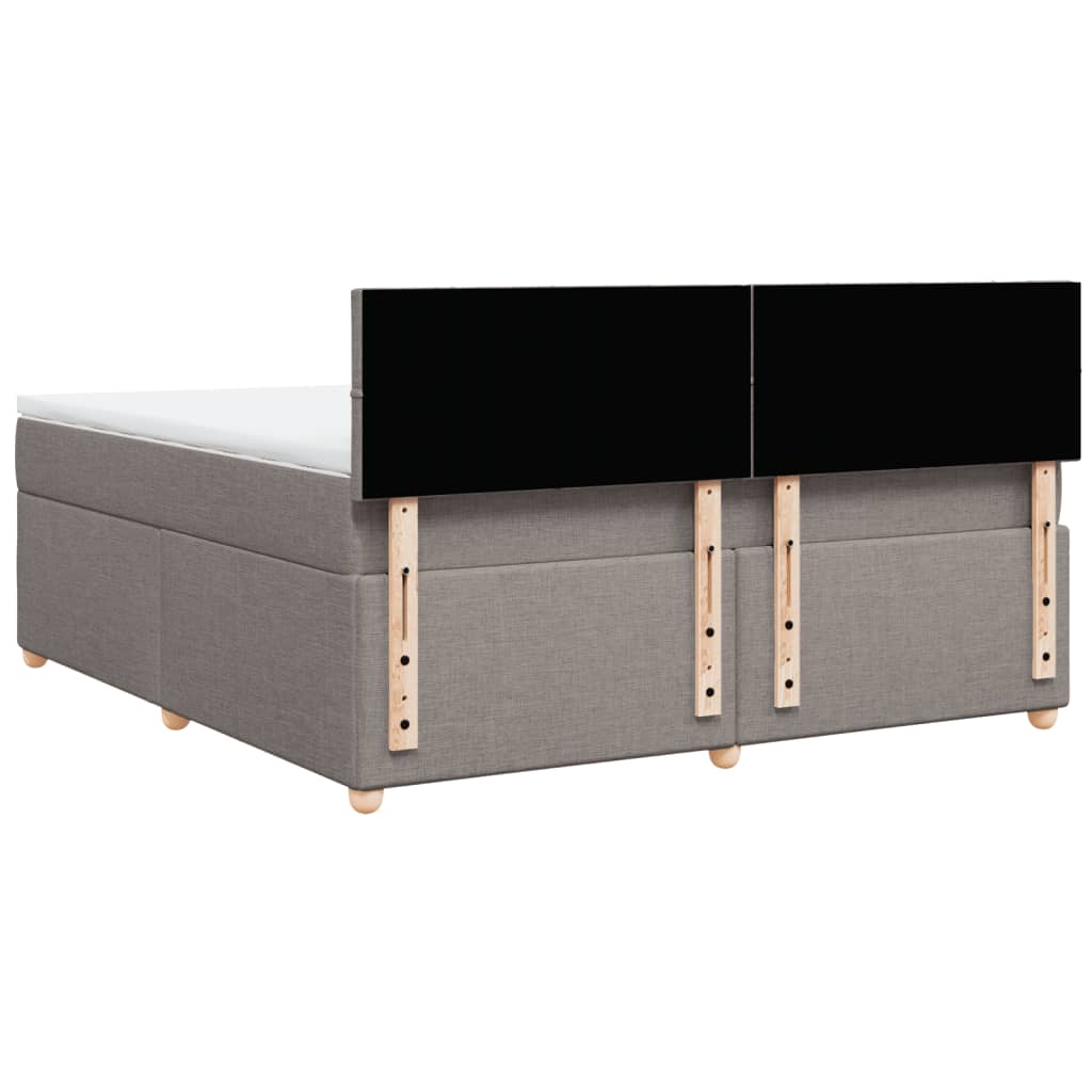 Κρεβάτι Boxspring με Στρώμα Taupe 180x200 εκ. Υφασμάτινο - Pakobazaar
