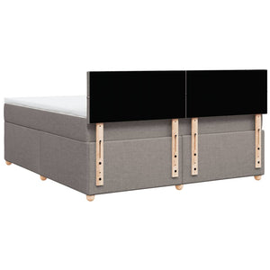Κρεβάτι Boxspring με Στρώμα Taupe 180x200 εκ. Υφασμάτινο - Pakobazaar