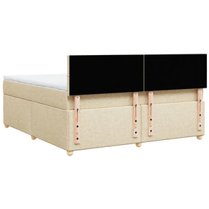 Κρεβάτι Boxspring με Στρώμα Κρεμ 180x200 εκ. Υφασμάτινο - Pakobazaar