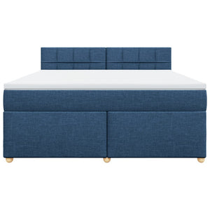 Κρεβάτι Boxspring με Στρώμα Μπλε 180x200 εκ. Υφασμάτινο - Pakobazaar