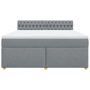 Κρεβάτι Boxspring με Στρώμα Ανοιχτό Γκρι 180x200 εκ. Υφασμάτινο - Pakobazaar