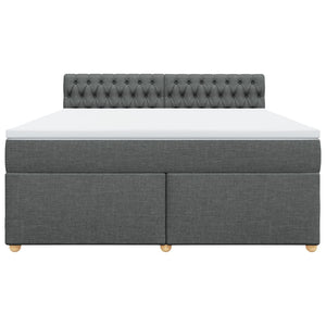 Κρεβάτι Boxspring με Στρώμα Σκούρο Γκρι 180x200 εκ Υφασμάτιν