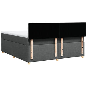 Κρεβάτι Boxspring με Στρώμα Σκούρο Γκρι 180x200 εκ Υφασμάτιν