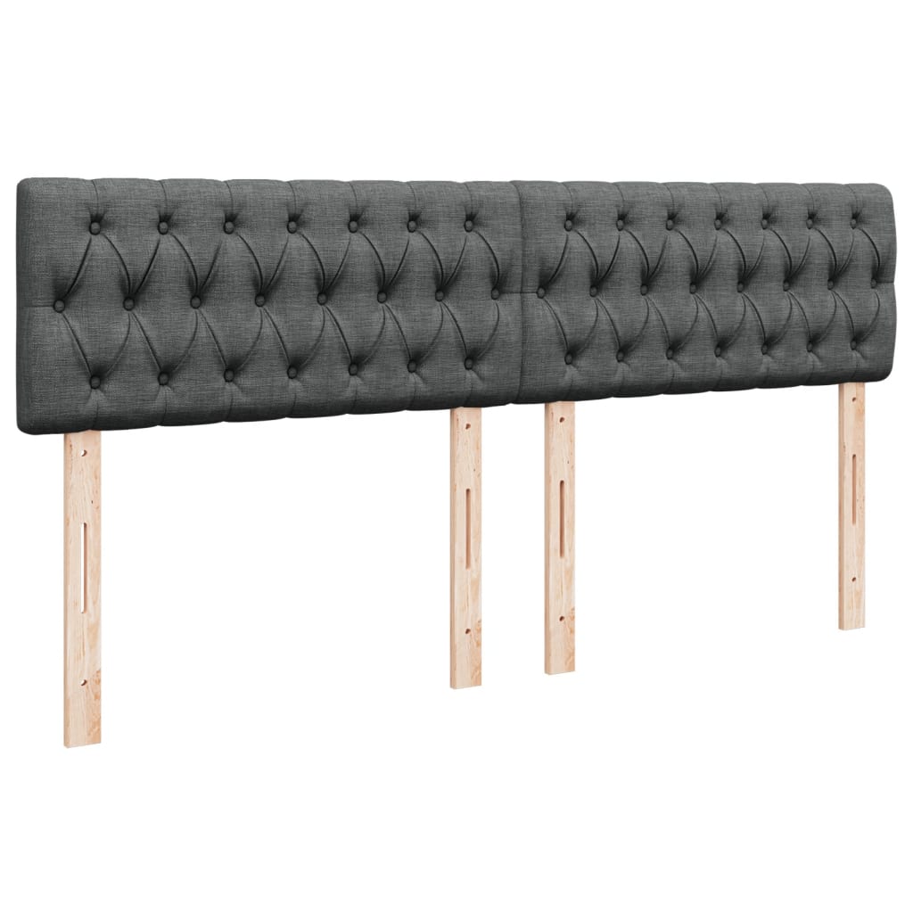 Κρεβάτι Boxspring με Στρώμα Σκούρο Γκρι 180x200 εκ Υφασμάτιν