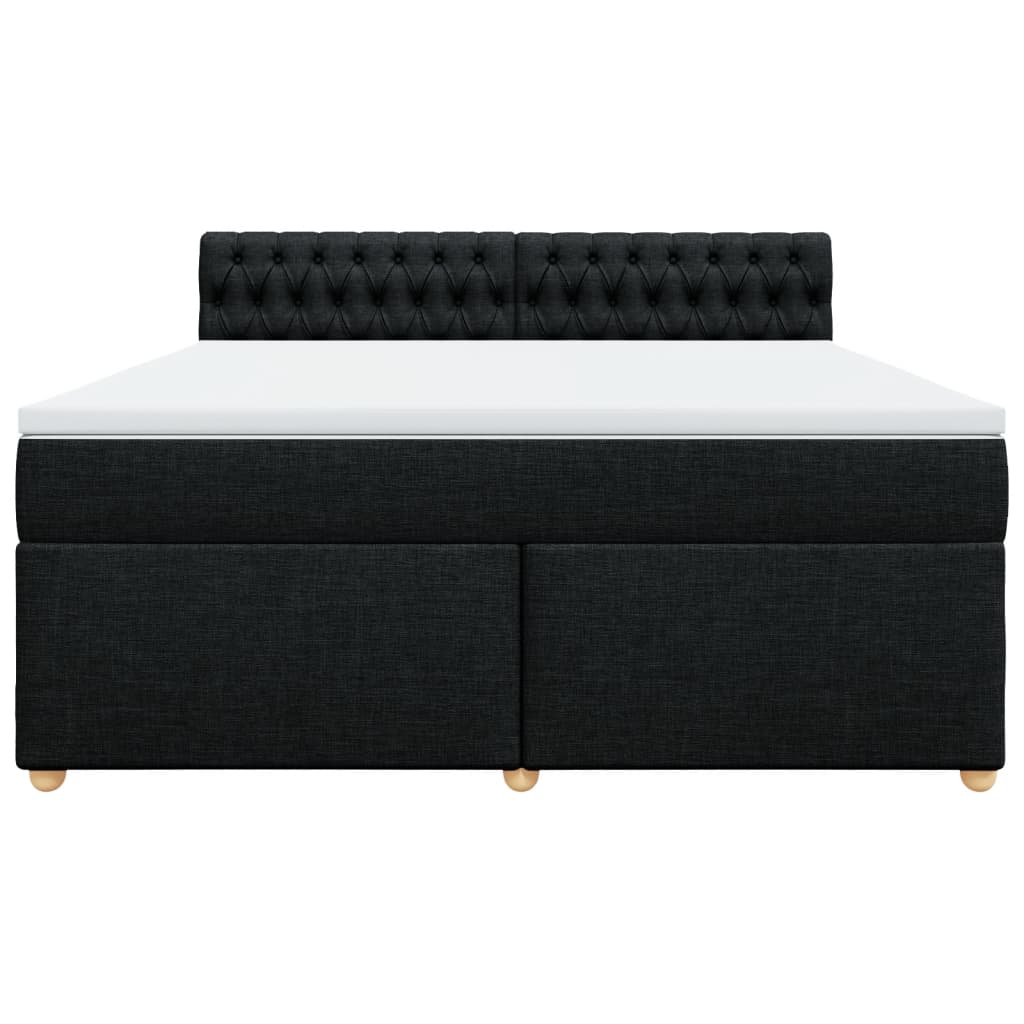 Κρεβάτι Boxspring με Στρώμα Μαύρο 180x200 εκ. Υφασμάτινο - Pakobazaar