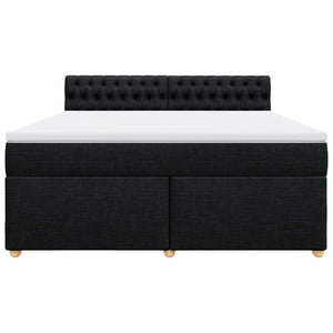 Κρεβάτι Boxspring με Στρώμα Μαύρο 180x200 εκ. Υφασμάτινο - Pakobazaar