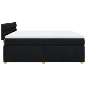 Κρεβάτι Boxspring με Στρώμα Μαύρο 180x200 εκ. Υφασμάτινο - Pakobazaar