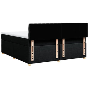 Κρεβάτι Boxspring με Στρώμα Μαύρο 180x200 εκ. Υφασμάτινο - Pakobazaar