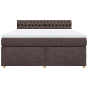 Κρεβάτι Boxspring με Στρώμα Σκούρο Καφέ 180x200 εκ Υφασμάτινο