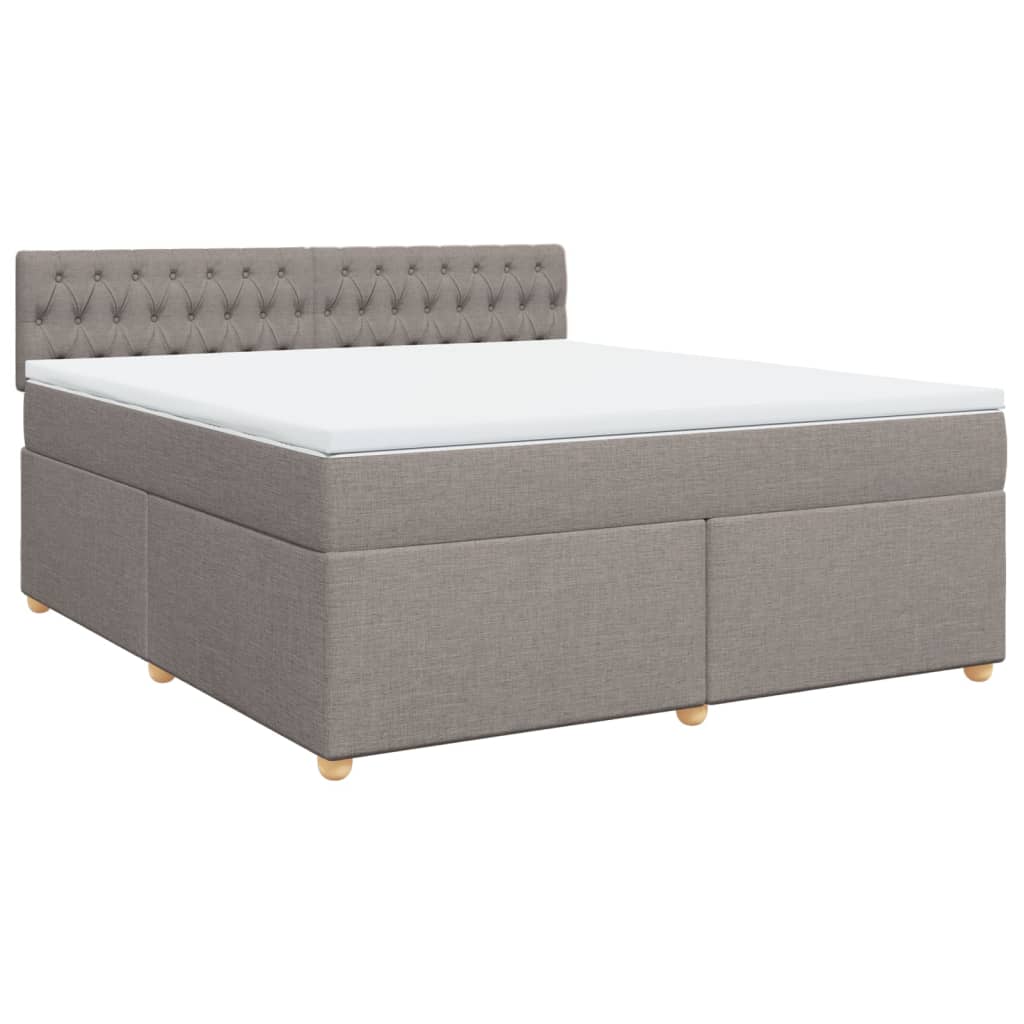 Κρεβάτι Boxspring με Στρώμα Taupe 180x200 εκ. Υφασμάτινο - Pakobazaar