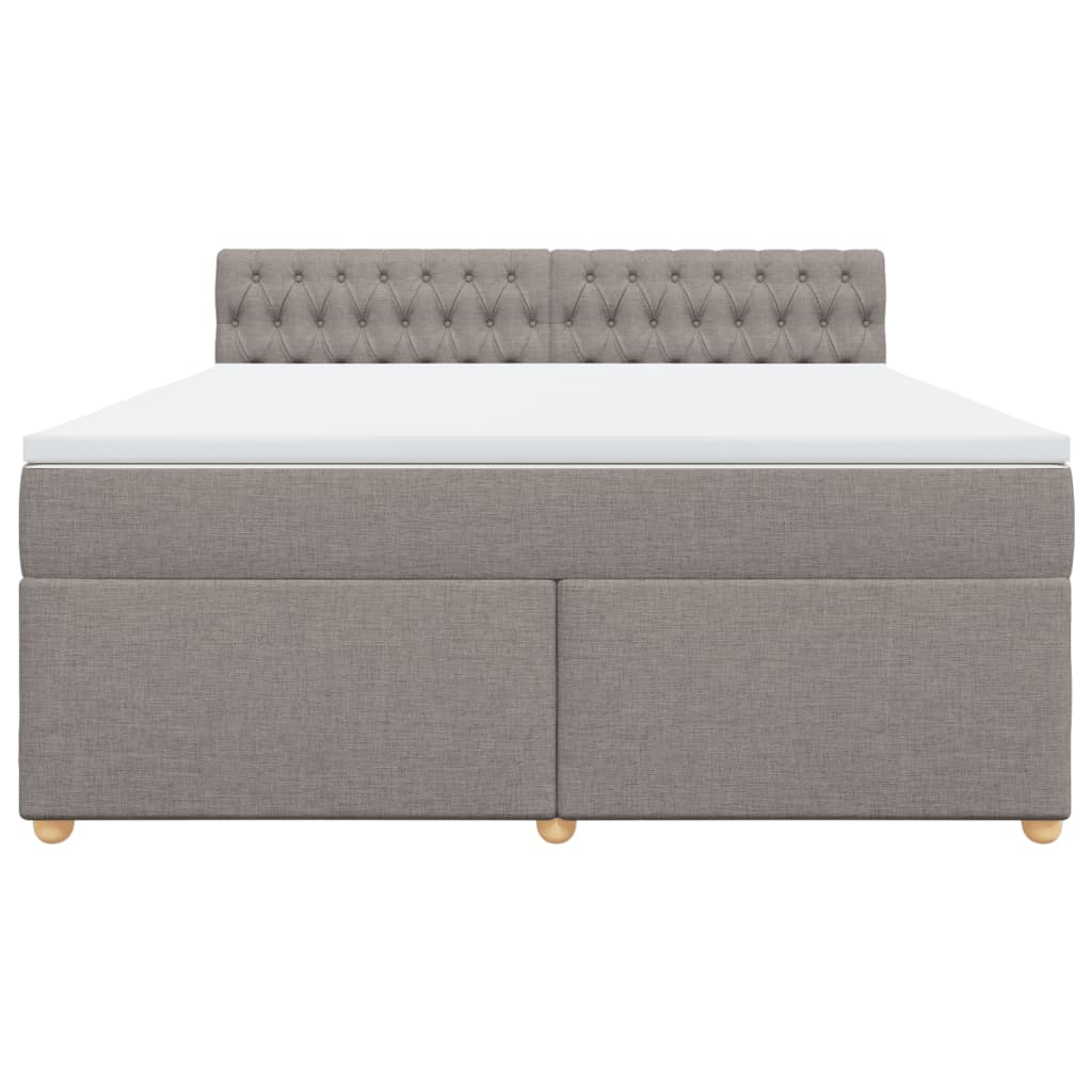 Κρεβάτι Boxspring με Στρώμα Taupe 180x200 εκ. Υφασμάτινο - Pakobazaar