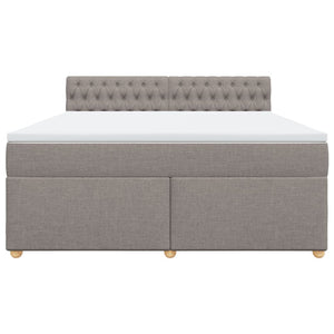 Κρεβάτι Boxspring με Στρώμα Taupe 180x200 εκ. Υφασμάτινο - Pakobazaar
