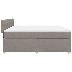 Κρεβάτι Boxspring με Στρώμα Taupe 180x200 εκ. Υφασμάτινο - Pakobazaar