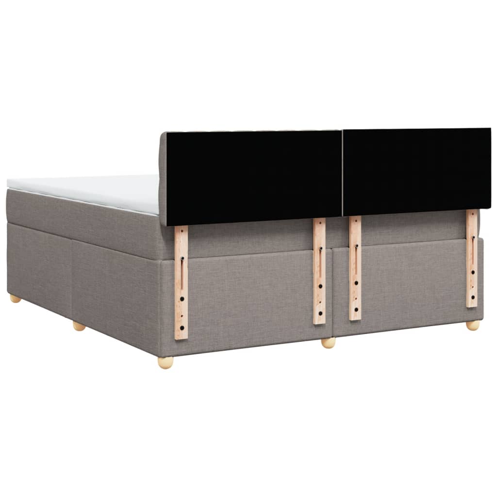Κρεβάτι Boxspring με Στρώμα Taupe 180x200 εκ. Υφασμάτινο - Pakobazaar