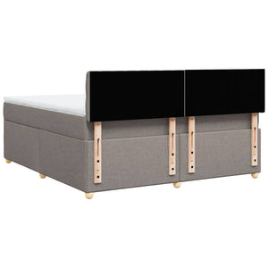 Κρεβάτι Boxspring με Στρώμα Taupe 180x200 εκ. Υφασμάτινο - Pakobazaar