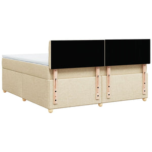 Κρεβάτι Boxspring με Στρώμα Κρεμ 180x200 εκ. Υφασμάτινο - Pakobazaar
