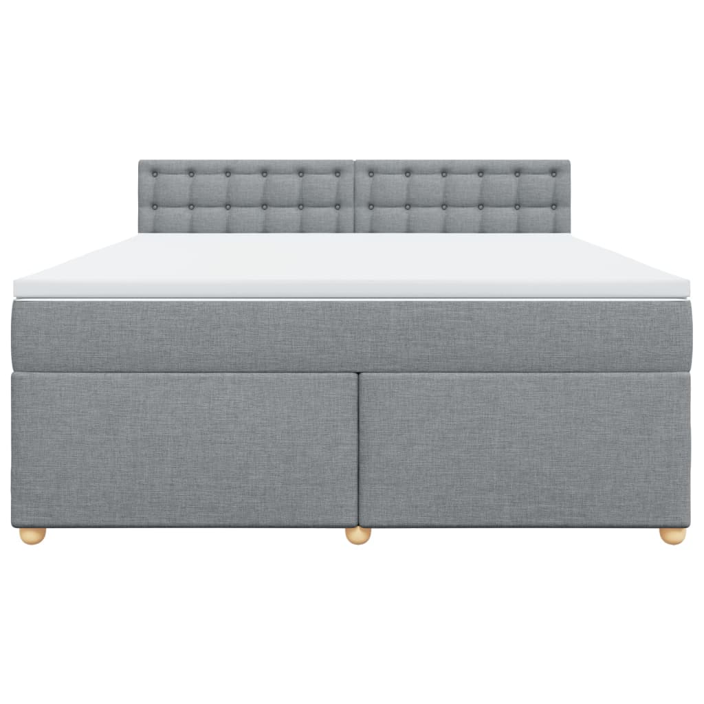 Κρεβάτι Boxspring με Στρώμα Ανοιχτό Γκρι 180x200 εκ. Υφασμάτινο
