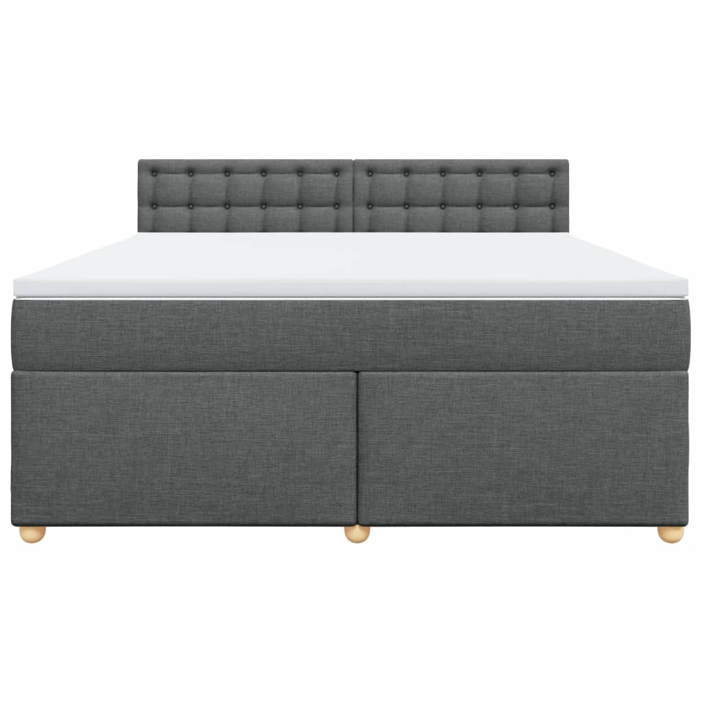 Κρεβάτι Boxspring με Στρώμα Σκούρο Γκρι 180x200 εκ Υφασμάτιν