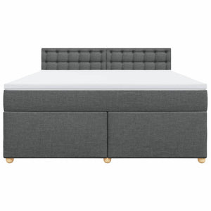 Κρεβάτι Boxspring με Στρώμα Σκούρο Γκρι 180x200 εκ Υφασμάτιν