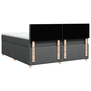 Κρεβάτι Boxspring με Στρώμα Σκούρο Γκρι 180x200 εκ Υφασμάτιν