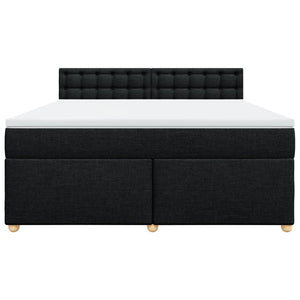 Κρεβάτι Boxspring με Στρώμα Μαύρο 180x200 εκ. Υφασμάτινο - Pakobazaar