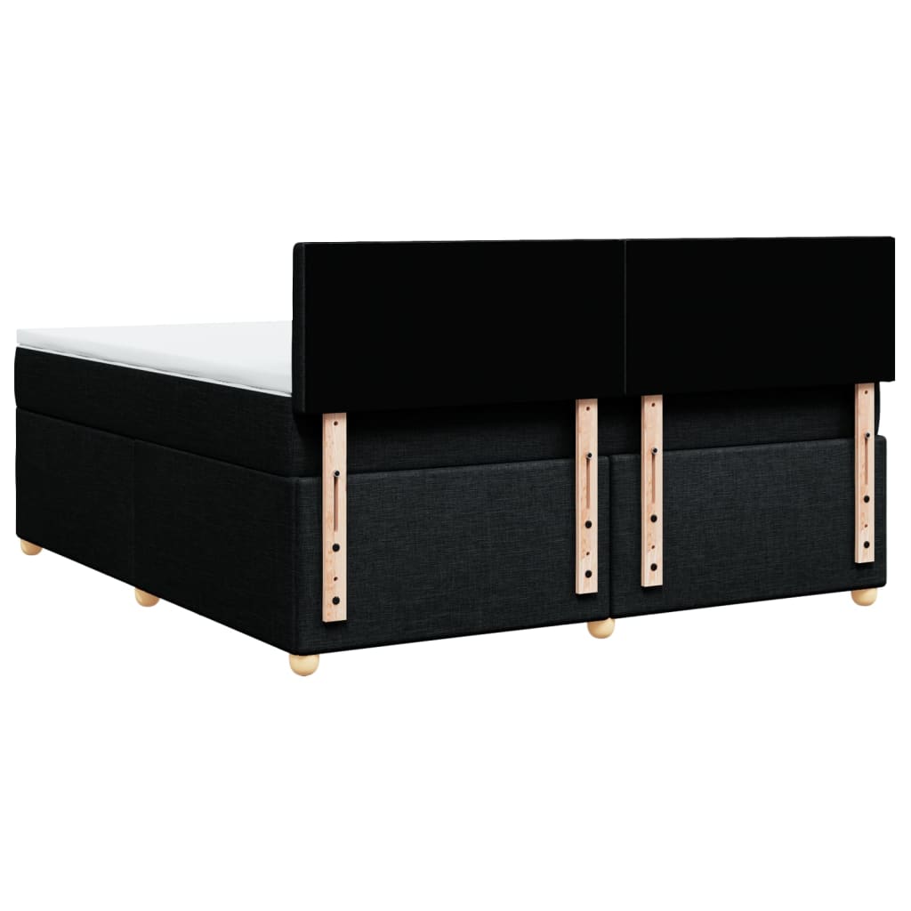 Κρεβάτι Boxspring με Στρώμα Μαύρο 180x200 εκ. Υφασμάτινο
