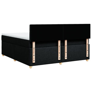 Κρεβάτι Boxspring με Στρώμα Μαύρο 180x200 εκ. Υφασμάτινο - Pakobazaar