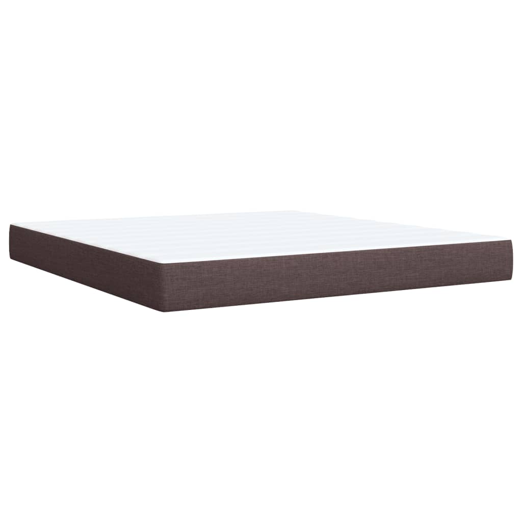Κρεβάτι Boxspring με Στρώμα Σκούρο Καφέ 180x200 εκ Υφασμάτινο