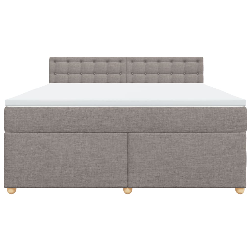 Κρεβάτι Boxspring με Στρώμα Taupe 180x200 εκ. Υφασμάτινο
