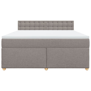 Κρεβάτι Boxspring με Στρώμα Taupe 180x200 εκ. Υφασμάτινο