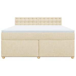 Κρεβάτι Boxspring με Στρώμα Κρεμ 180x200 εκ. Υφασμάτινο - Pakobazaar