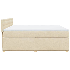 Κρεβάτι Boxspring με Στρώμα Κρεμ 180x200 εκ. Υφασμάτινο - Pakobazaar