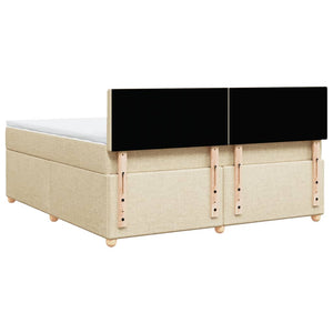Κρεβάτι Boxspring με Στρώμα Κρεμ 180x200 εκ. Υφασμάτινο - Pakobazaar