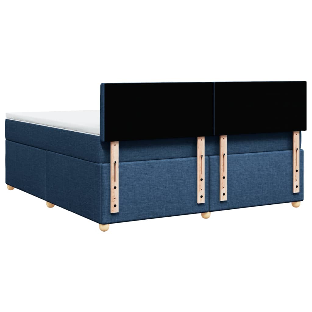 Κρεβάτι Boxspring με Στρώμα Μπλε 180x200 εκ. Υφασμάτινο