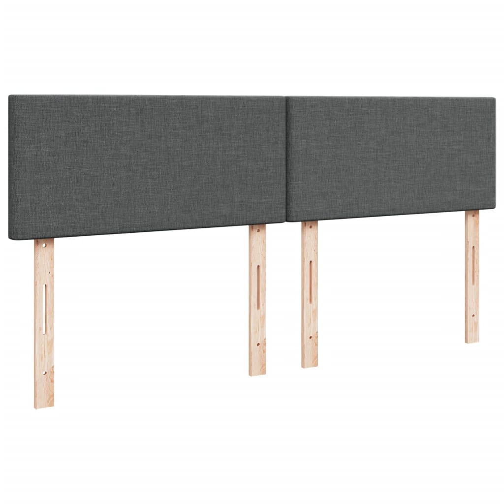 Κρεβάτι Boxspring με Στρώμα Σκούρο Γκρι 200x200 εκ. Υφασμάτινο - Pakobazaar