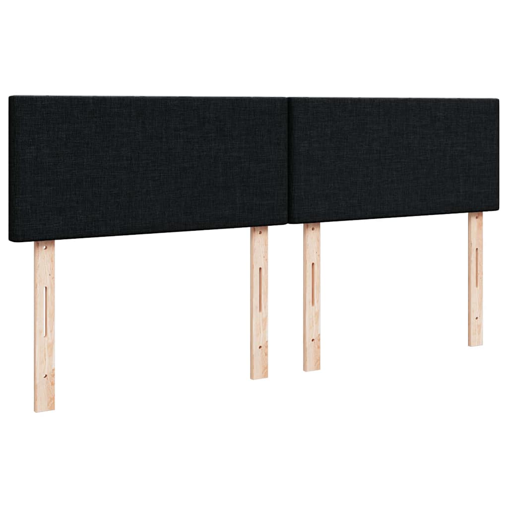 Κρεβάτι Boxspring με Στρώμα Μαύρο 200x200 εκ. Υφασμάτινο - Pakobazaar
