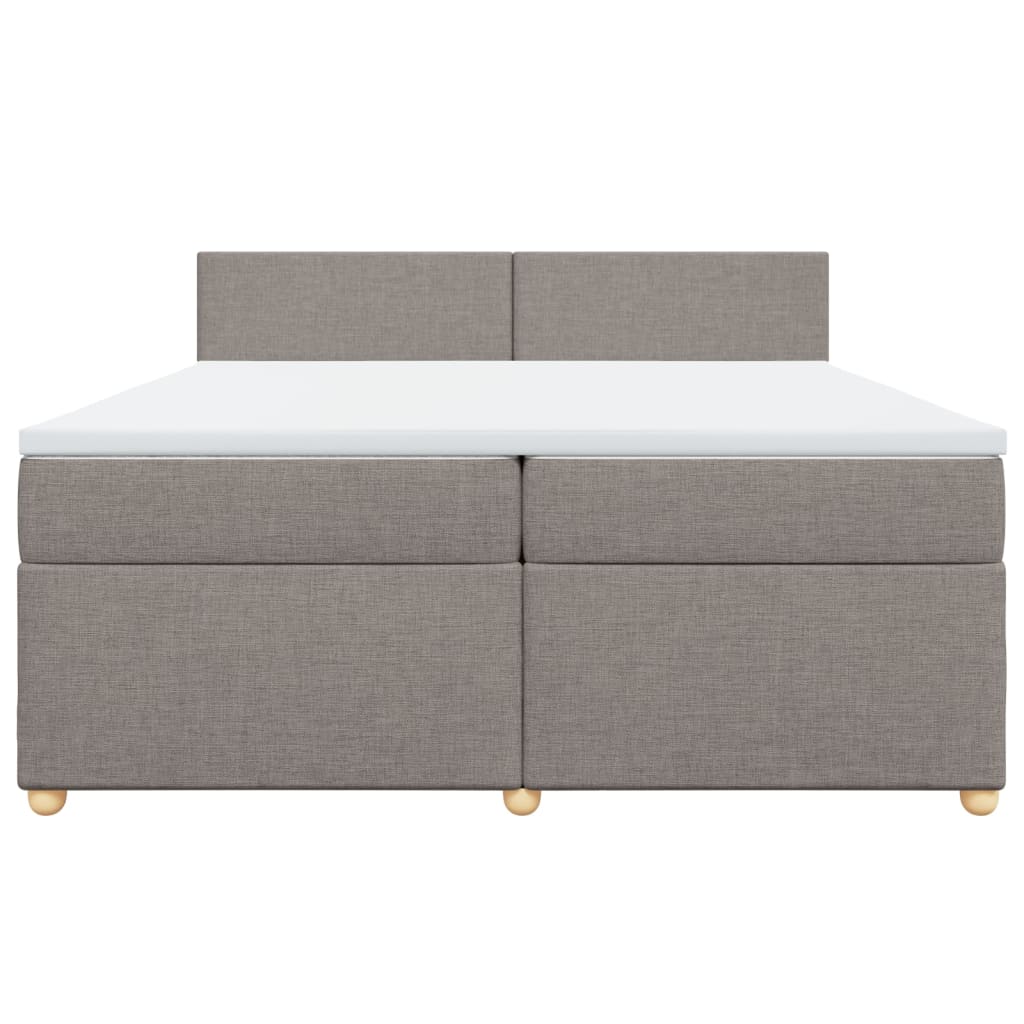 Κρεβάτι Boxspring με Στρώμα Taupe 200x200 εκ. Υφασμάτινο