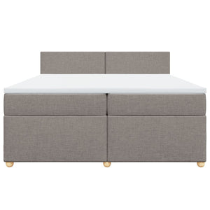 Κρεβάτι Boxspring με Στρώμα Taupe 200x200 εκ. Υφασμάτινο - Pakobazaar