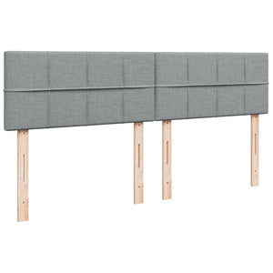 Κρεβάτι Boxspring με Στρώμα Ανοιχτό Γκρι 200x200 εκ. Υφασμάτινο