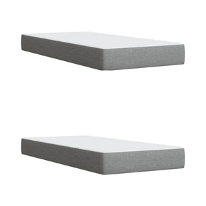 Κρεβάτι Boxspring με Στρώμα Ανοιχτό Γκρι 200x200 εκ. Υφασμάτινο