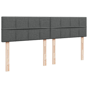 Κρεβάτι Boxspring με Στρώμα Σκούρο Γκρι 200x200 εκ. Υφασμάτινο