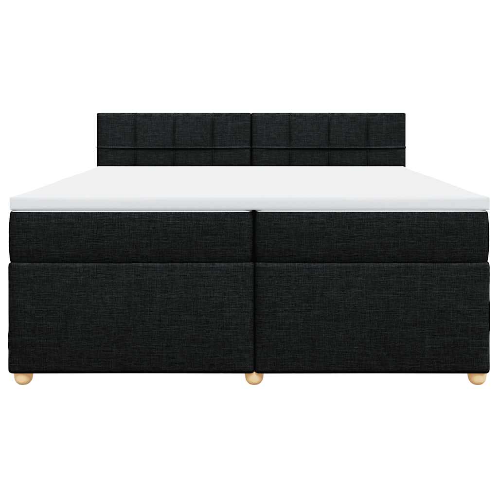 Κρεβάτι Boxspring με Στρώμα Μαύρο 200x200 εκ. Υφασμάτινο - Pakobazaar