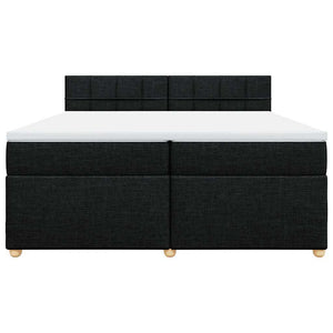 Κρεβάτι Boxspring με Στρώμα Μαύρο 200x200 εκ. Υφασμάτινο - Pakobazaar