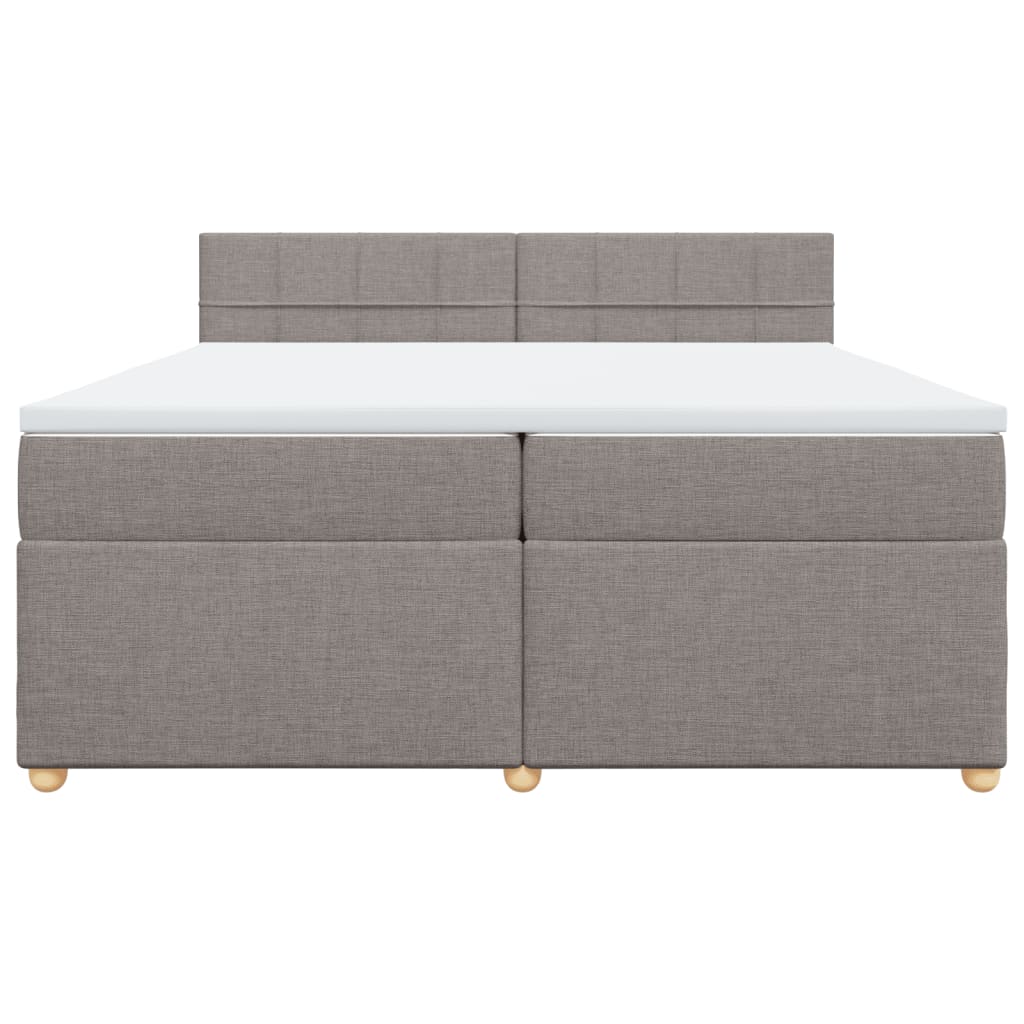 Κρεβάτι Boxspring με Στρώμα Taupe 200x200 εκ. Υφασμάτινο