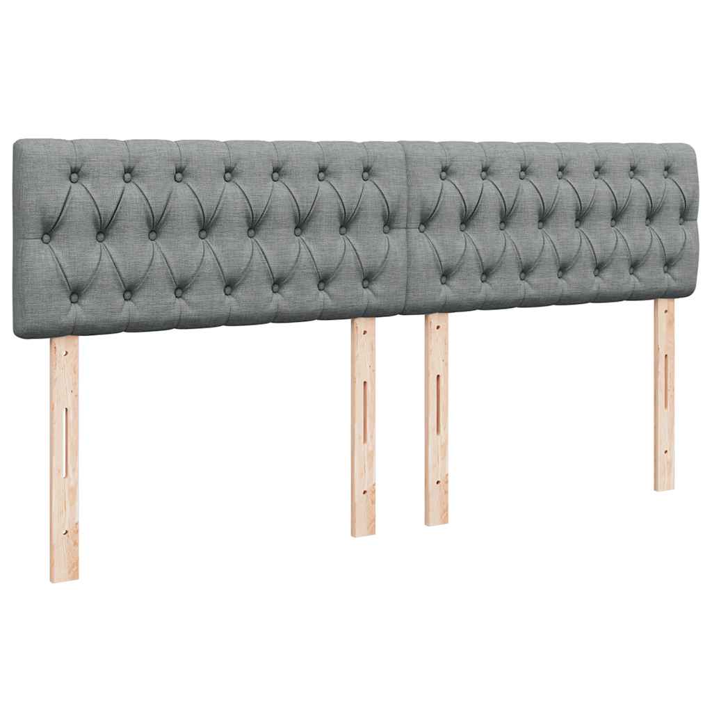 Κρεβάτι Boxspring με Στρώμα Ανοιχτό Γκρι 200x200 εκ. Υφασμάτινο - Pakobazaar