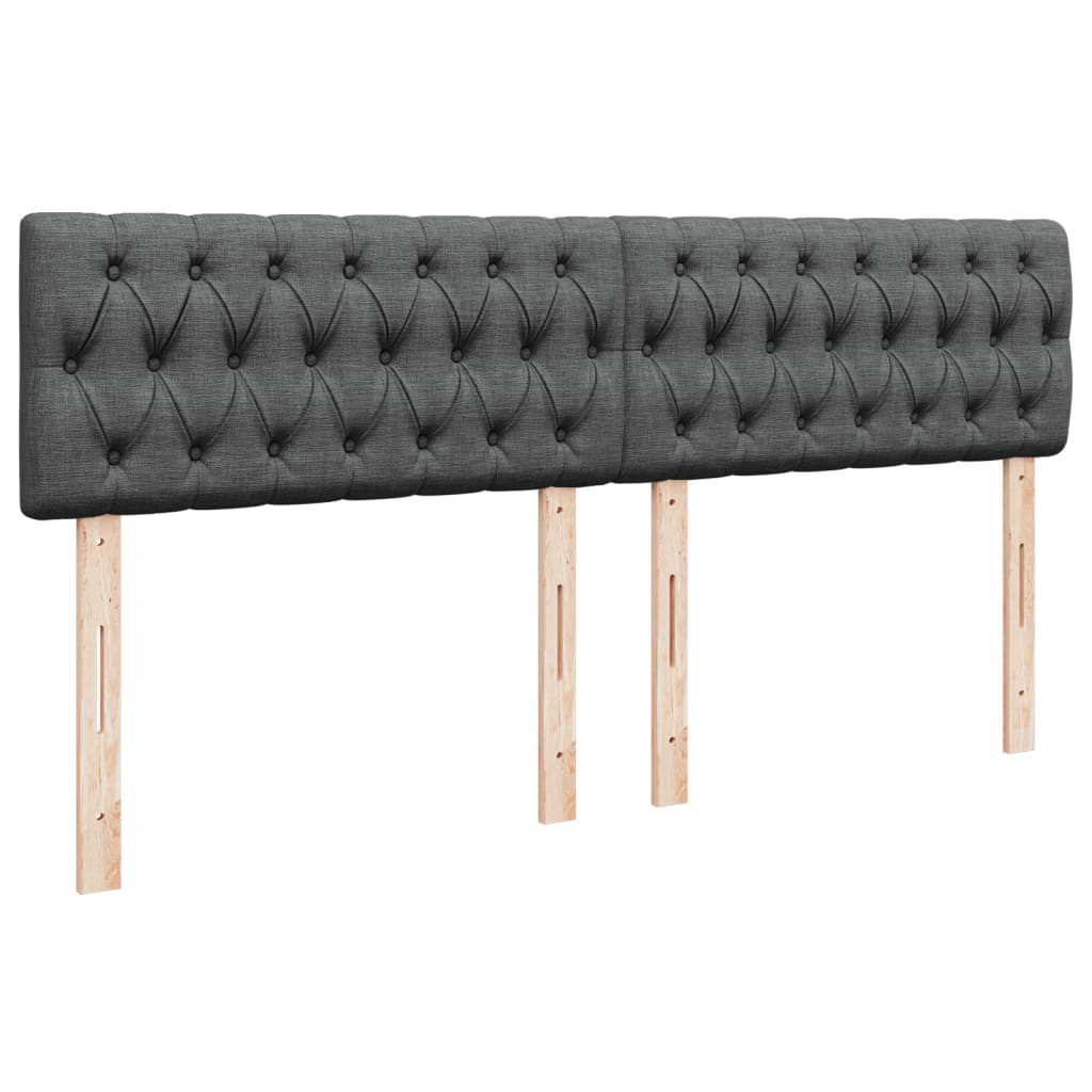 Κρεβάτι Boxspring με Στρώμα Σκούρο Γκρι 200x200 εκ. Υφασμάτινο - Pakobazaar