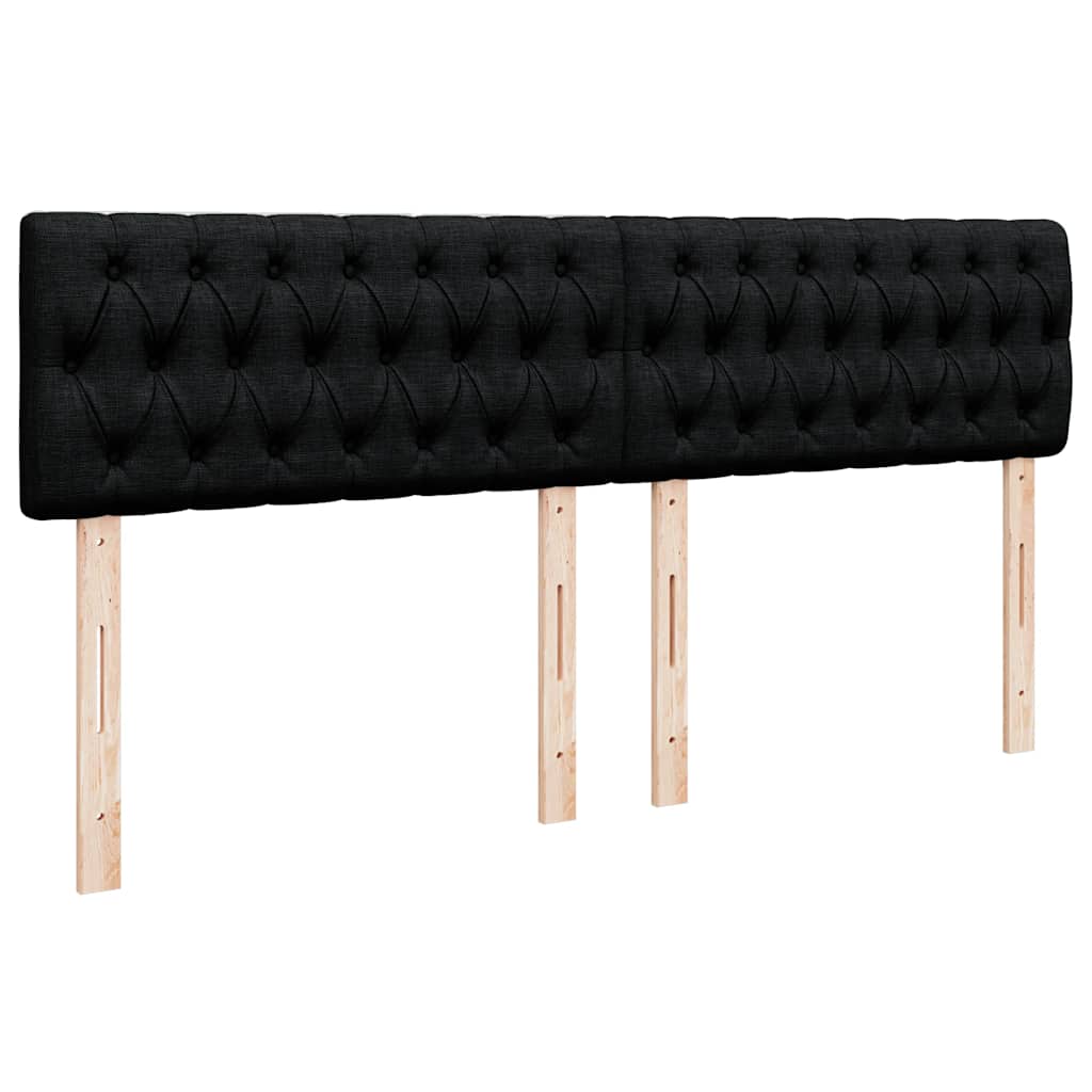 Κρεβάτι Boxspring με Στρώμα Μαύρο 200x200 εκ. Υφασμάτινο - Pakobazaar